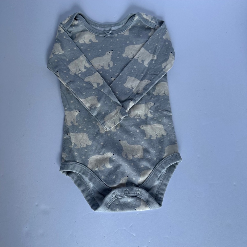 Member's Mark Organic Cotton Polar Bear Bodysuit - Size 12M‎ - Blue